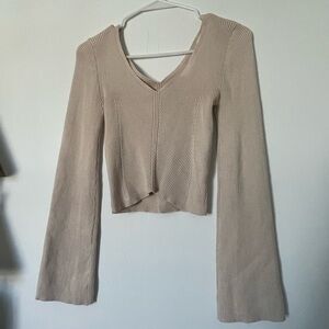 Pink Rose Taupe V-Neck Crop Top